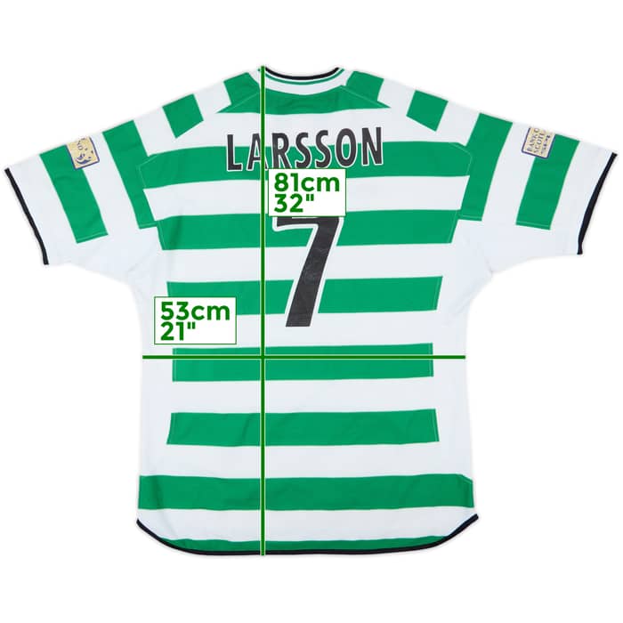 2001-03 Celtic Home Shirt Larsson #7 - 5/10 - (XL)