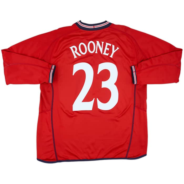 2002-04 England Away L/S Shirt Rooney #23 - 8/10 - (XL)