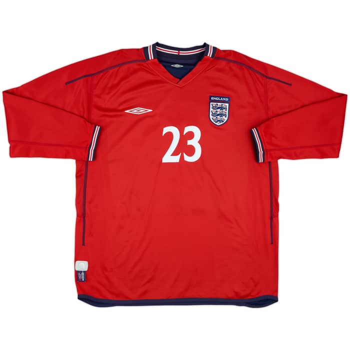 2002-04 England Away L/S Shirt Rooney #23 - 8/10 - (XL)