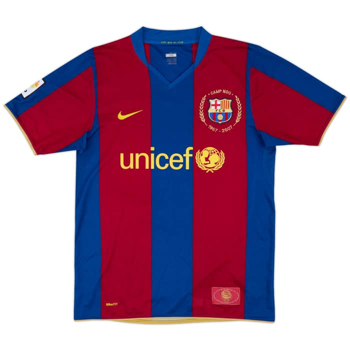 2007-08 Barcelona Home Shirt Henry #14 - 8/10 - (M)