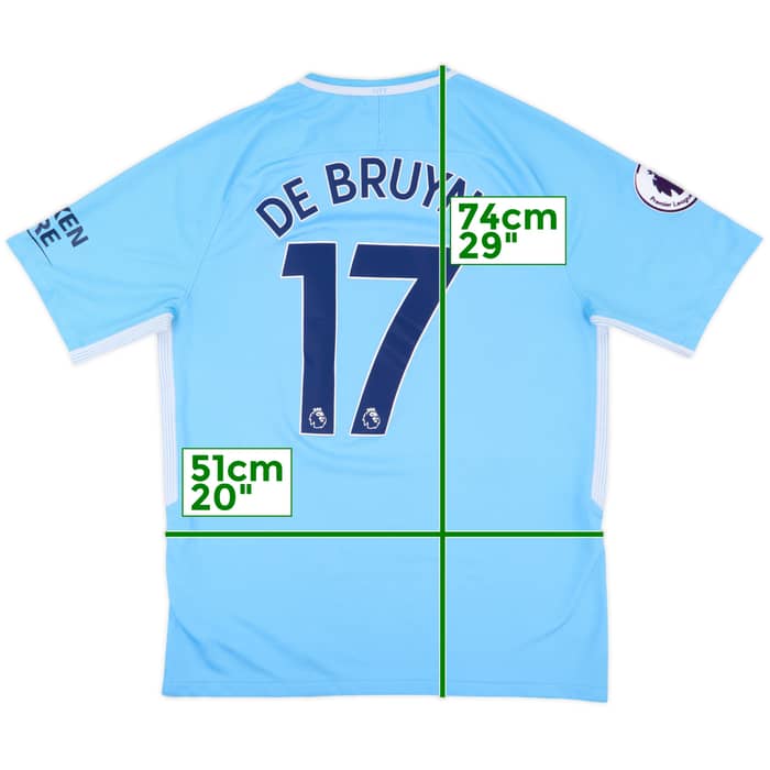 2017-18 Manchester City Home Shirt De Bruyne #17 - 8/10 - (L)