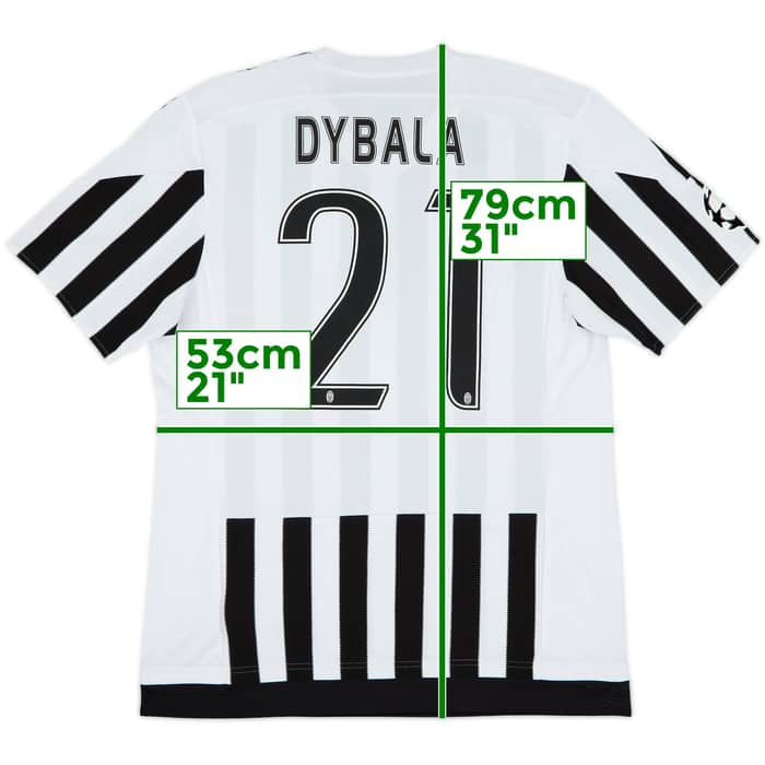 2015-16 Juventus Authentic Home Shirt Dybala #21 - 9/10 - (XL)