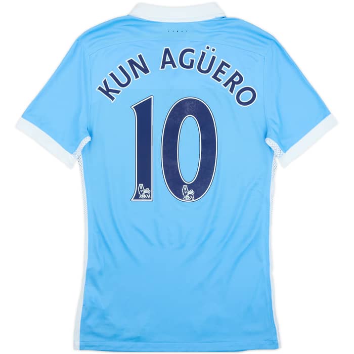 2015-16 Manchester City Authentic Home Shirt Kun Aguero #10 (S)