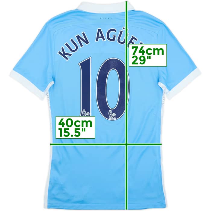 2015-16 Manchester City Authentic Home Shirt Kun Aguero #10 (S)