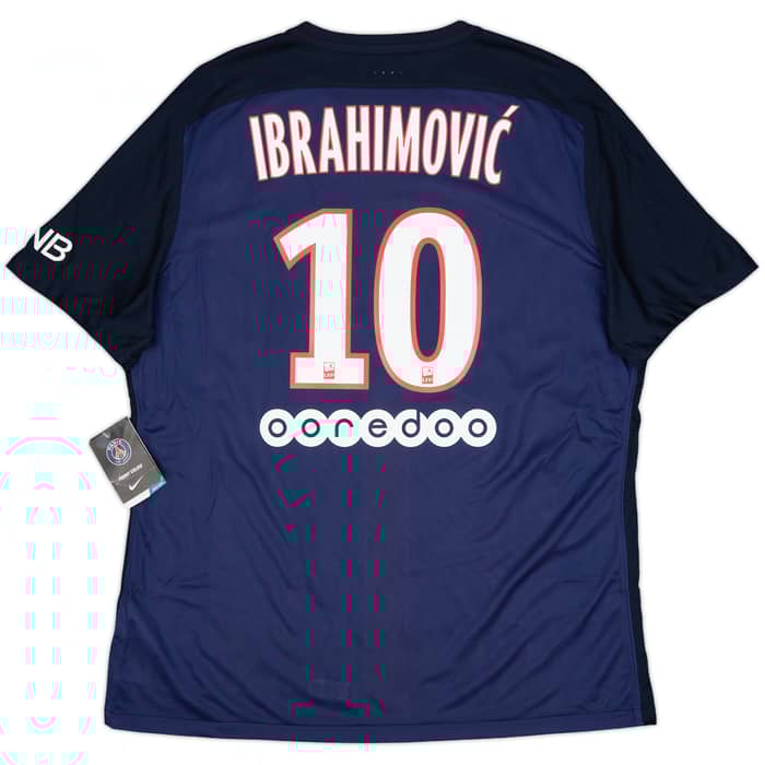 2015-16 Paris Saint-Germain Authentic Home Shirt Ibrahimovic #10 (XL)