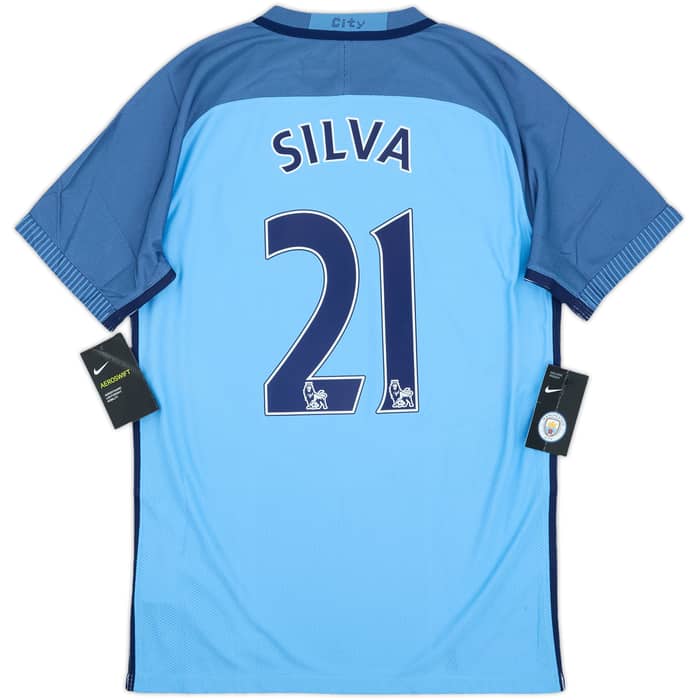 2016-17 Manchester City Authentic Home Shirt Silva #21 (M)