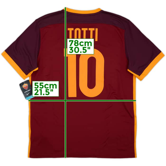 2015-16 Roma Home Shirt Totti #10 (L)