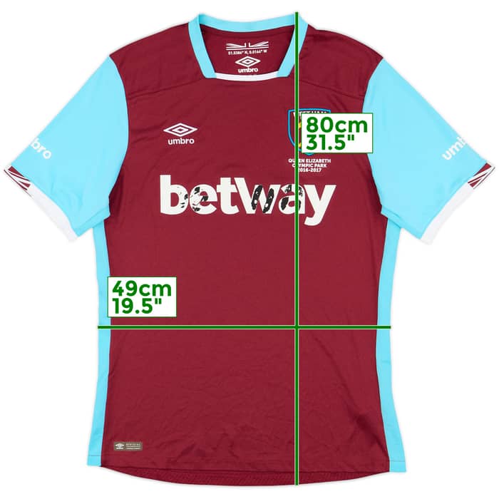 2016-17 West Ham Home Shirt - 4/10 - (L)