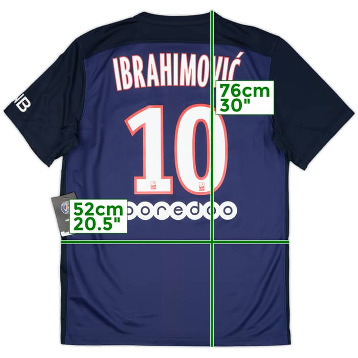 2015-16 Paris Saint-Germain Home Shirt Ibrahimovic #10 (M)