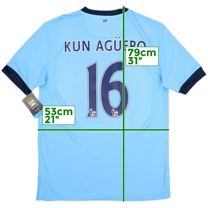2014-15 Manchester City Home Shirt Kun Aguero #16 (L)