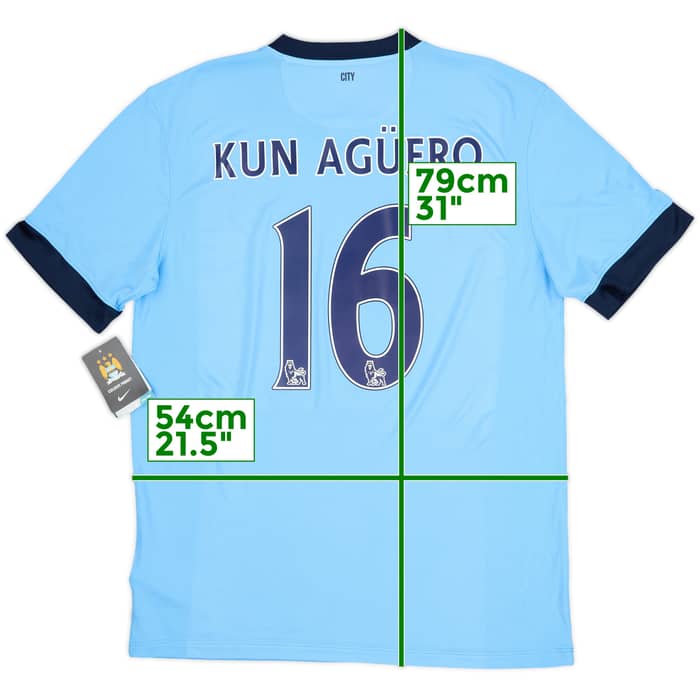2014-15 Manchester City Home Shirt Kun Aguero #16 (L)
