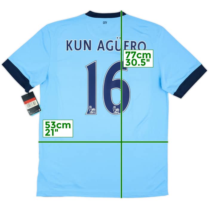 2014-15 Manchester City Home Shirt Kun Aguero #16 (L)
