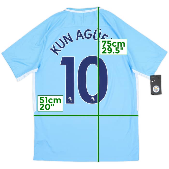 2017-18 Manchester City Home Shirt Kun Aguero #10 (M)