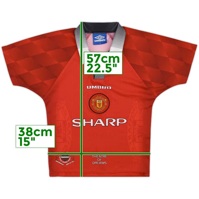 1996-98 Manchester United Home Shirt - 9/10 - (M.Boys)
