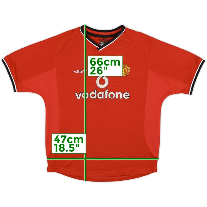 2000-02 Manchester United Home Shirt - 8/10 - (L.Boys)