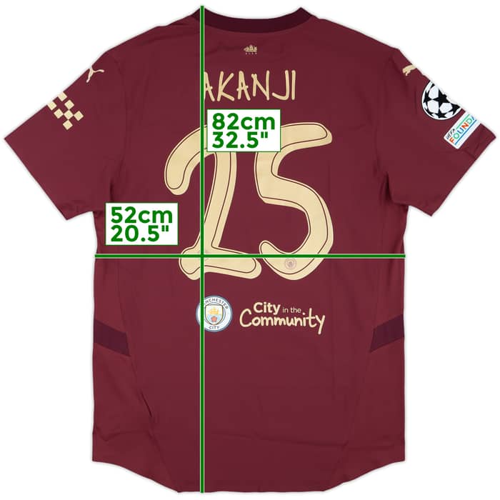 2024-25 Manchester City Match Issue Champions League Third Shirt Akanji #25
