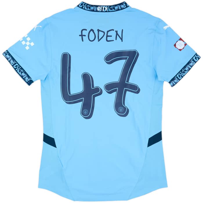 2024-25 Manchester City Match Issue Community Shield Home Shirt Foden #47