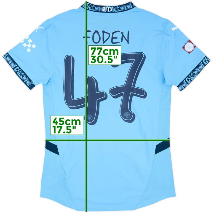 2024-25 Manchester City Match Issue Community Shield Home Shirt Foden #47