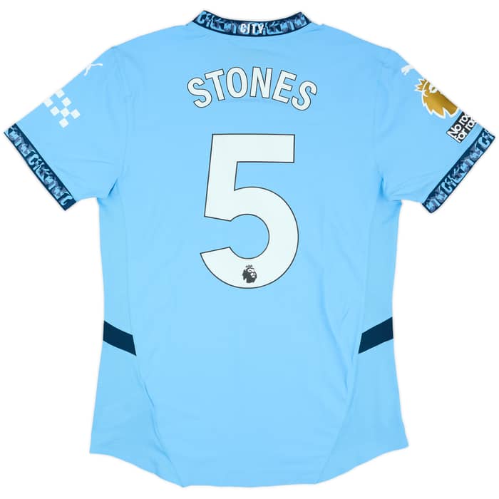 2024-25 Manchester City Match Issue Home Shirt Stones #5
