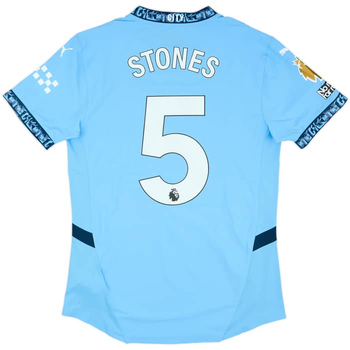 2024-25 Manchester City Match Issue Home Shirt Stones #5