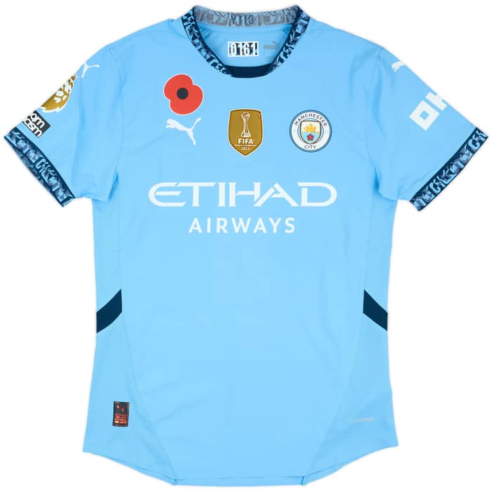 2024-25 Manchester City Match Issue Home Shirt Stones #5