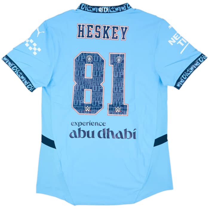 2024-25 Manchester City Match Issue Home Shirt Heskey #81