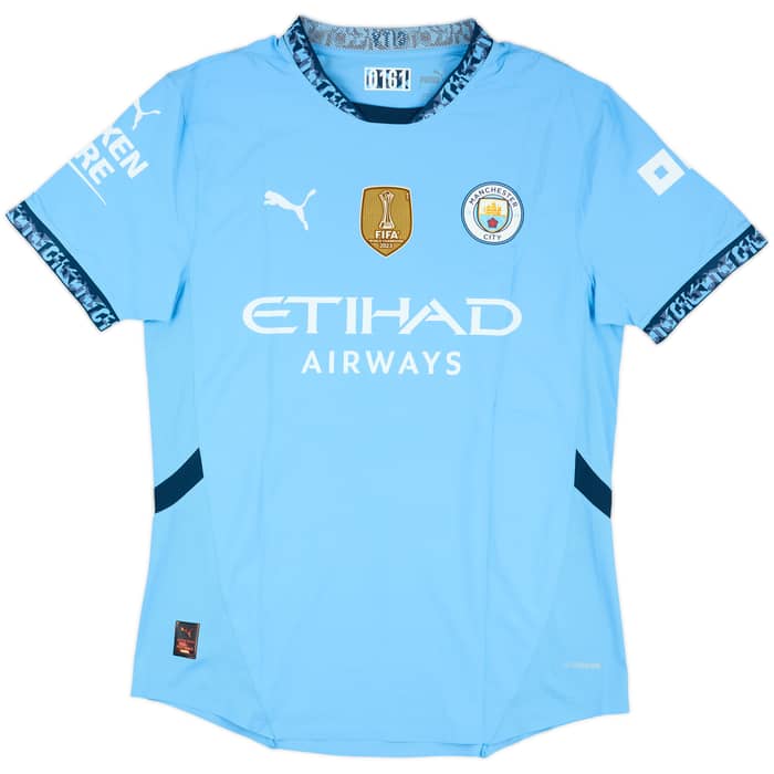 2024-25 Manchester City Match Issue Home Shirt Heskey #81