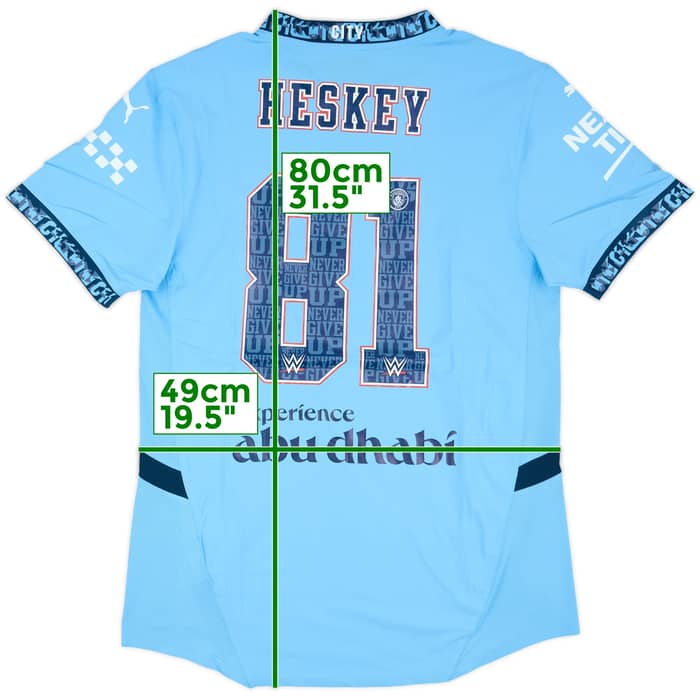 2024-25 Manchester City Match Issue Home Shirt Heskey #81