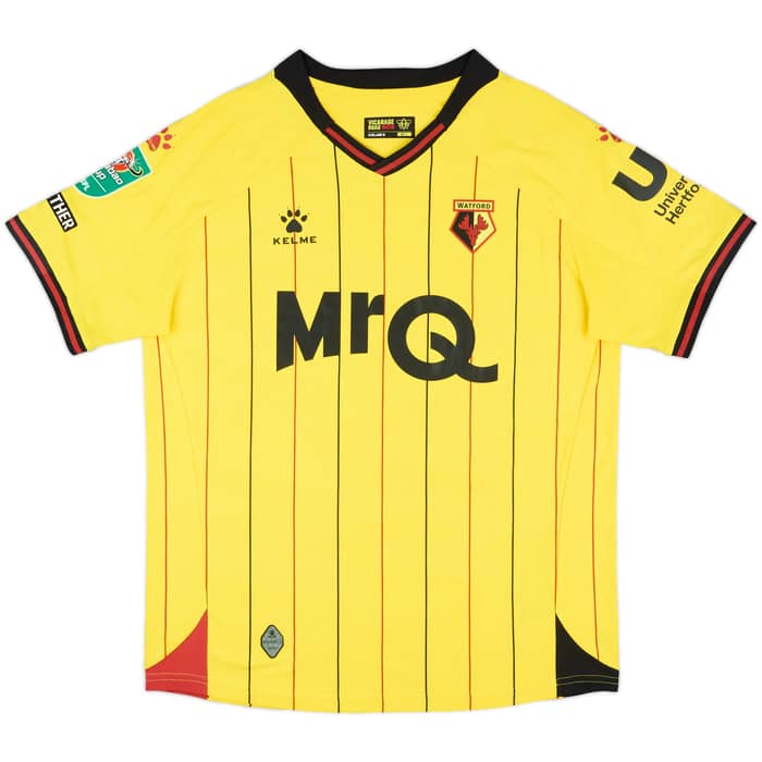 2024-25 Watford Match Issue Carabao Cup Home Shirt Pollock #6