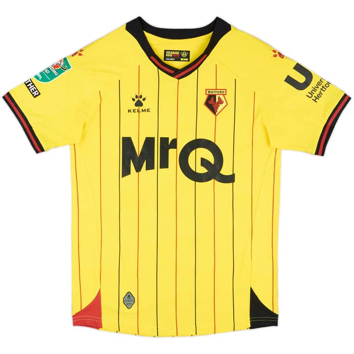 2024-25 Watford Match Issue Carabao Cup Home Shirt Louza #10