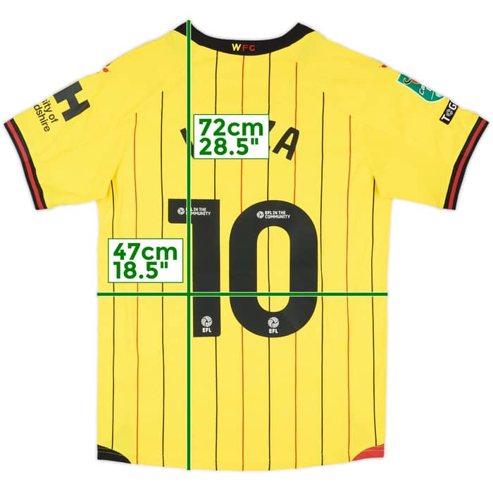 2024-25 Watford Match Issue Carabao Cup Home Shirt Louza #10