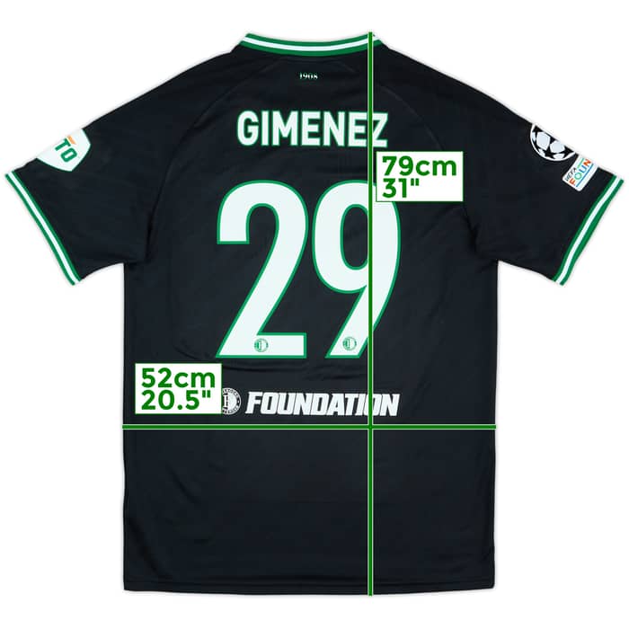 2024-25 Feyenoord Match Issue Champions League Away Shirt Gimenez #29