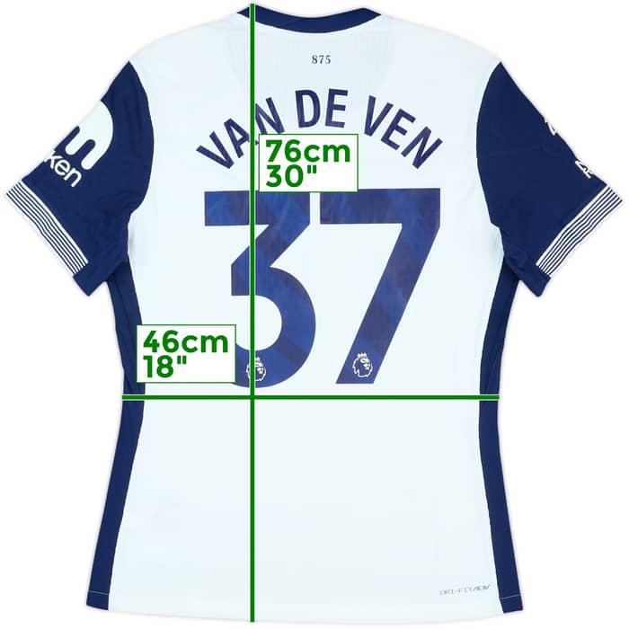 2024-25 Tottenham Match Issue Home Shirt van de Ven #37