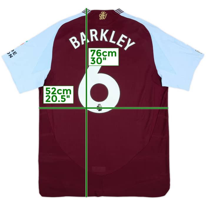 2024-25 Aston Villa Match Issue Home Shirt Barkley #6