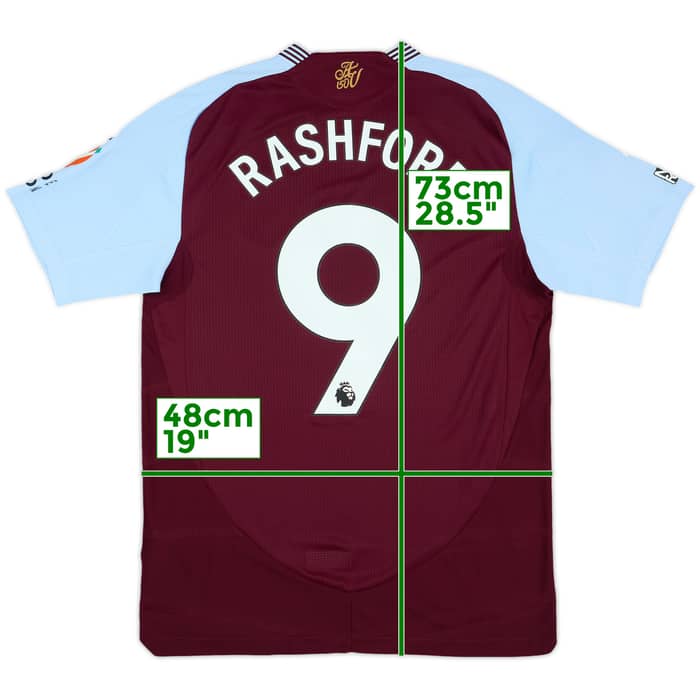 2024-25 Aston Villa Match Issue Home Shirt Rashford #9
