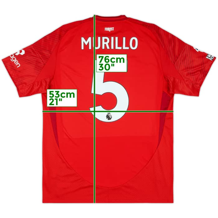 2024-25 Nottingham Forest Match Issue Home Shirt Murillo #5