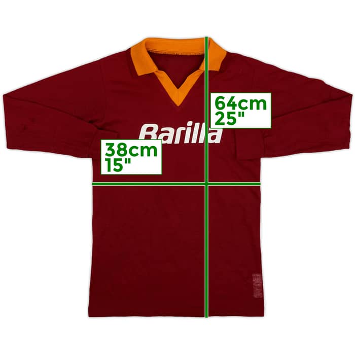 1982-83 Roma Home L/S Shirt #7 - 6/10 - (L.Boys)
