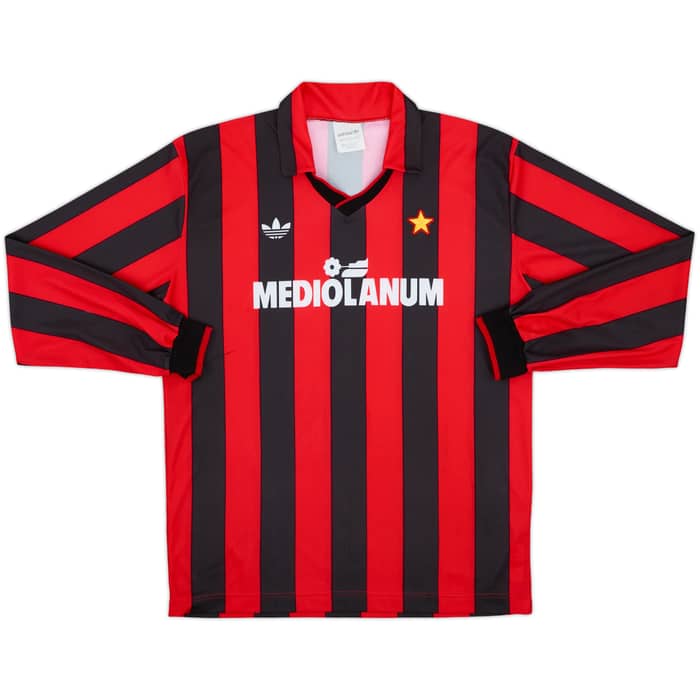 1990-91 AC Milan Home L/S Shirt - 10/10 - (L)