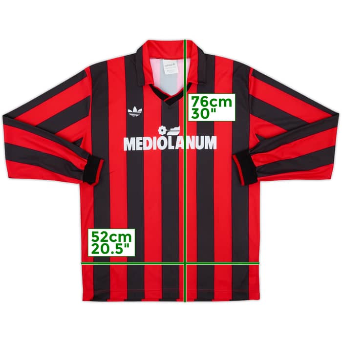 1990-91 AC Milan Home L/S Shirt - 10/10 - (L)