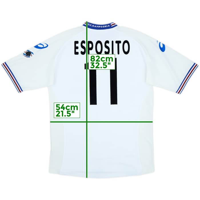 2001-02 Sampdoria Away Shirt Esposito #11 - 9/10 - (XL)