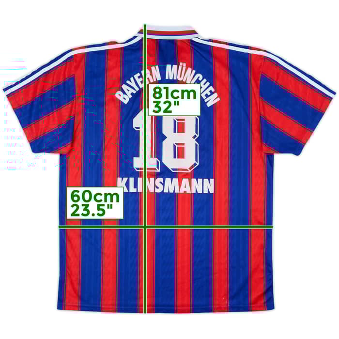 1995-97 Bayern Munich Home Shirt Klinsmann #18 - 6/10 - (XL)