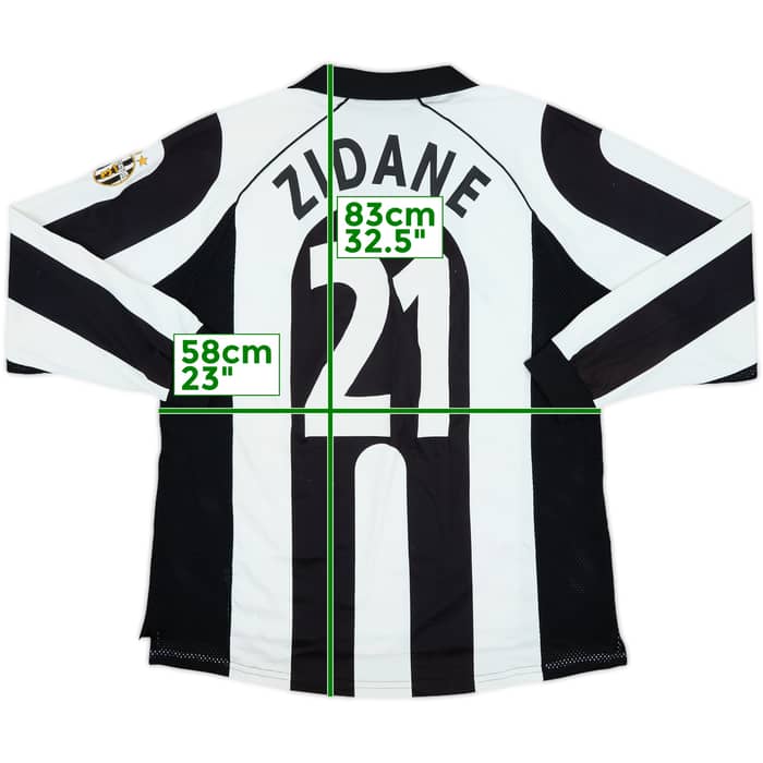 1997-98 Juventus Centenary Home L/S Shirt Zidane #21 - 7/10 - (XL)