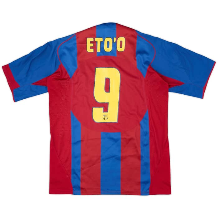 2004-05 Barcelona European Player Issue Home Shirt Eto'o #9 - 8/10 - (L)