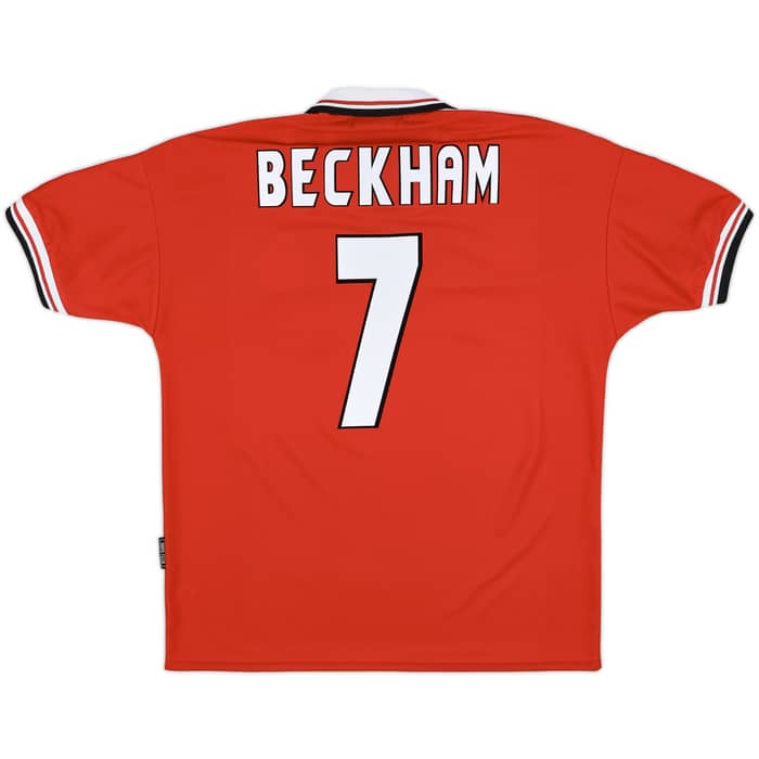 1998-00 Manchester United Home Shirt Beckham #7 - 9/10 - (L)