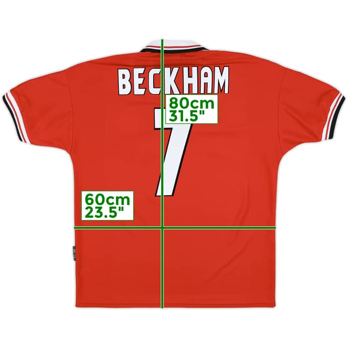 1998-00 Manchester United Home Shirt Beckham #7 - 9/10 - (L)