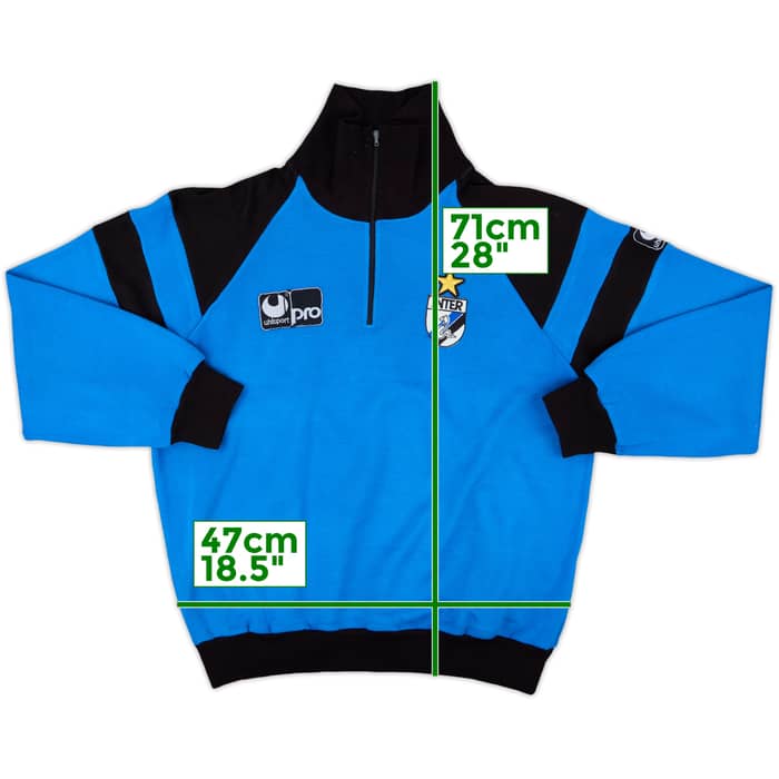 1990-91 Inter Milan Uhlsport 1/4 Zip Track Jacket - 8/10 - (M)