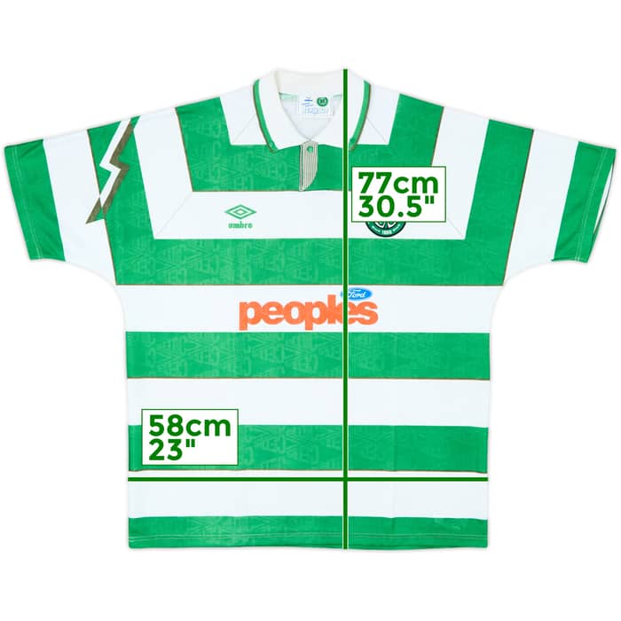 1991-92 Celtic Home Shirt - 8/10 - (XL)