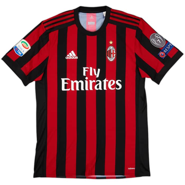 2017-18 AC Milan Authentic Home Shirt Bonucci #19 - 9/10 - (L)