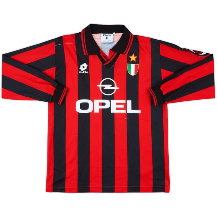 1994-95 AC Milan Home L/S Shirt Maldini #3 - 5/10 - (M)