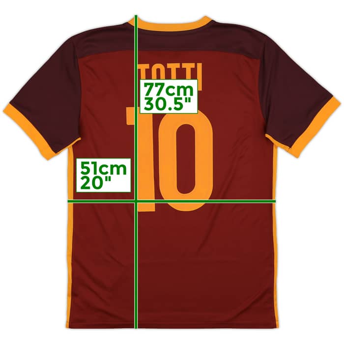 2015-16 Roma Home Shirt Totti #10 - 10/10 - (M)